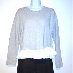 J Crew Ruffle Hem Sweatshirt